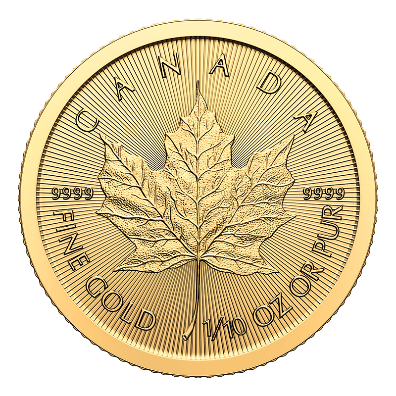 Image pour Pièce Feuille d’érable en or de 1/10 oz (2024) à partir de Métaux précieux TD